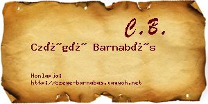Czégé Barnabás névjegykártya